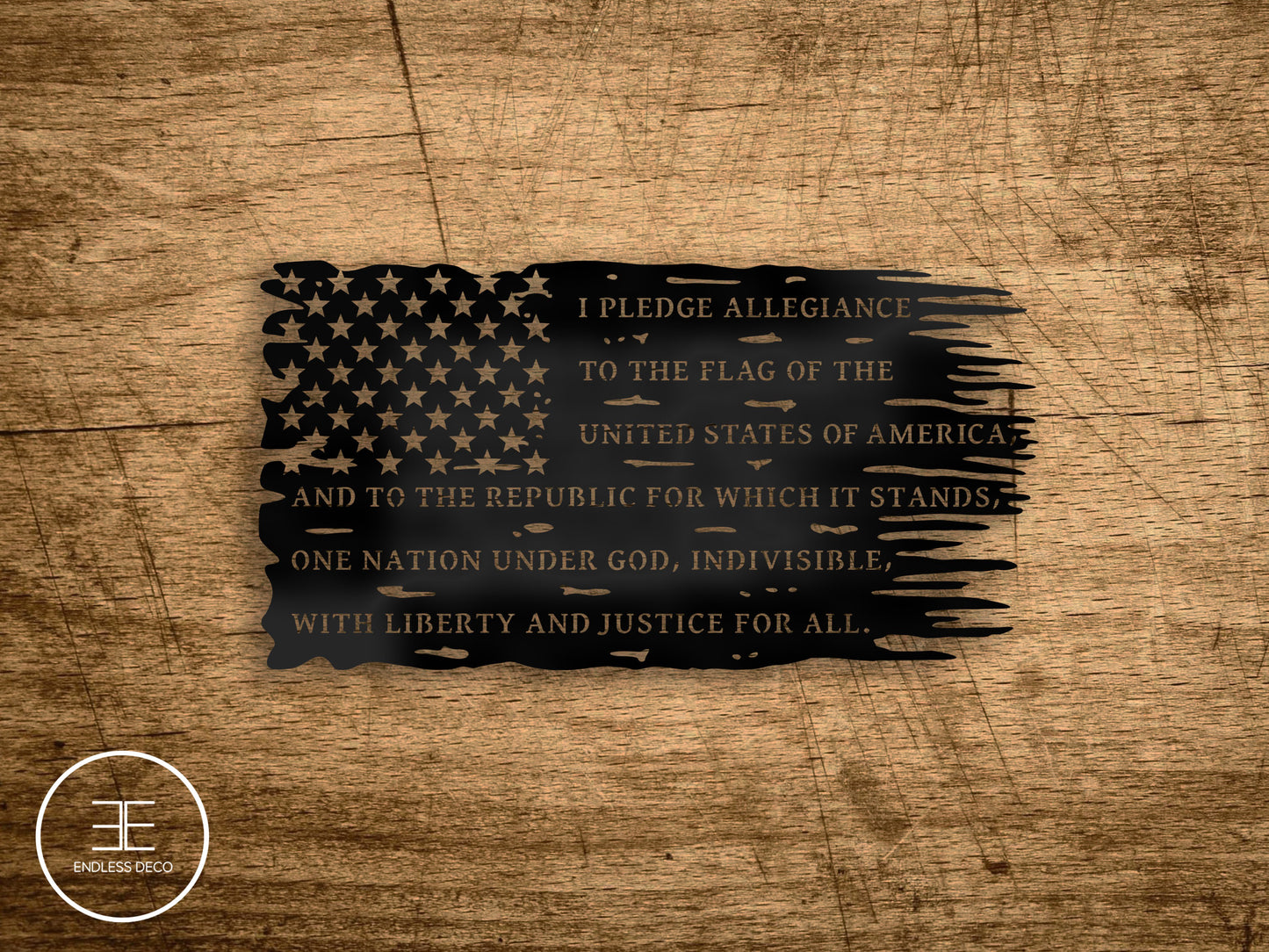 Tattered American Steel Flag