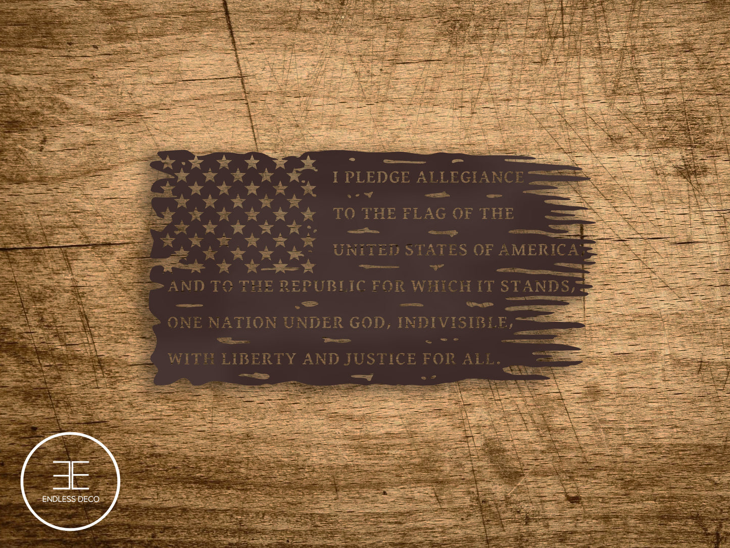 Tattered American Steel Flag