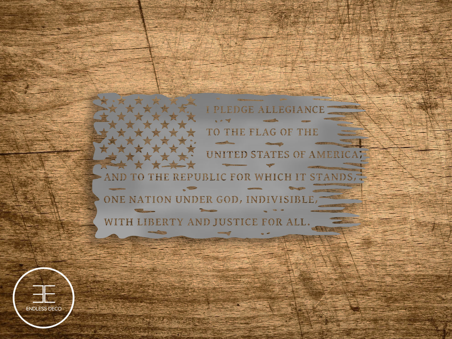 Tattered American Steel Flag