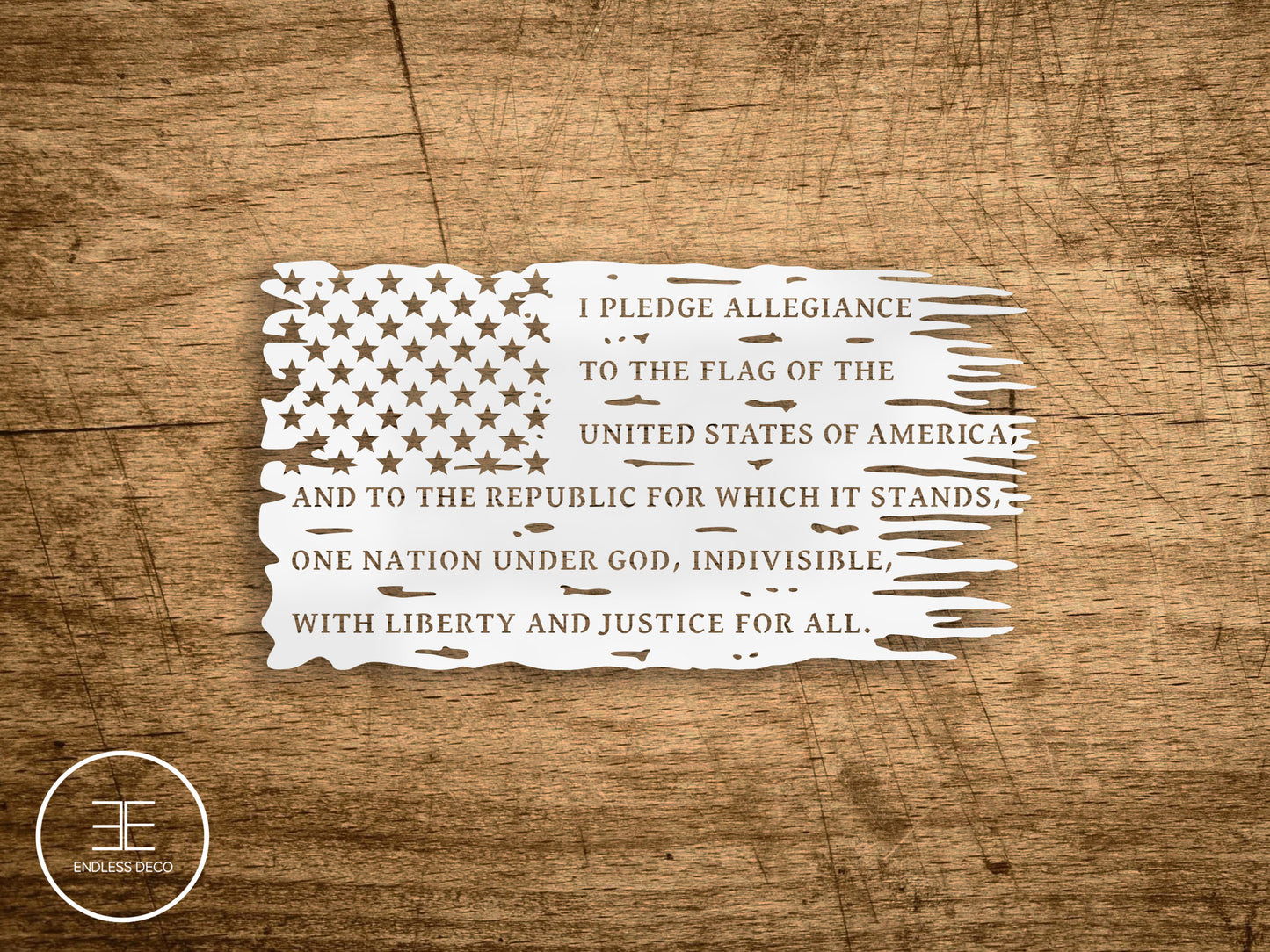 Tattered American Steel Flag