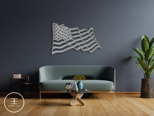 Waving American Steel Flag